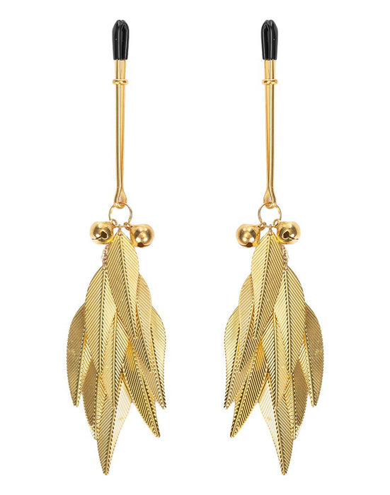 Rimba - Tepelklemmen met Veren - Goud-Erotiekvoordeel.nl