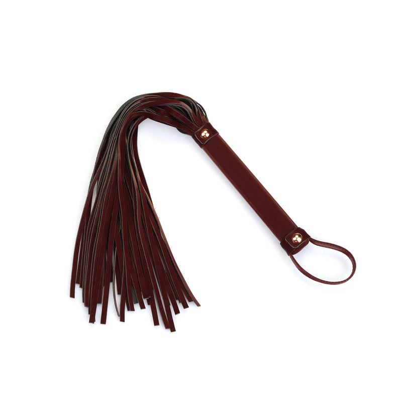 Liebe Seele - Metallic Shade Red - Vegan PU Lederen Flogger - Rood/Rosé Goud