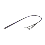 RISE - BDSM Zweep - Feather Hard Single Tail - Zwart/Blauw-Erotiekvoordeel.nl