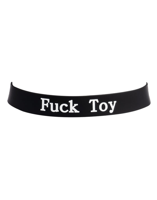 Rimba - Halsband - Collar Met Tekst - FUCK TOY - Siliconen - Zwart