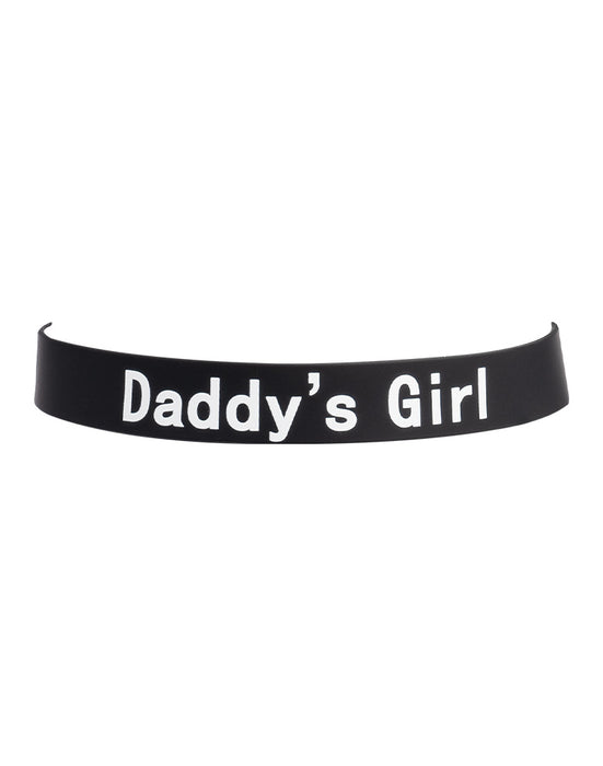 Rimba - Halsband - Collar Met Tekst - DADDY'S GIRL - Siliconen - Zwart