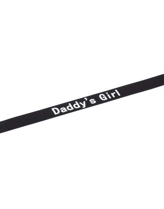 Rimba - Halsband - Collar Met Tekst - DADDY'S GIRL - Siliconen - Zwart