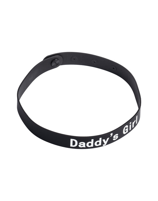 Rimba - Halsband - Collar Met Tekst - DADDY'S GIRL - Siliconen - Zwart