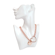 Liebe Seele - Ketting Collar met Hartvormig Hangslot - Rosé Goud-Erotiekvoordeel.nl