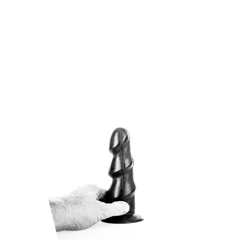 All Black - Dildo anale con 3 spesse nervature - 17 x 5 cm - Nero-Erotiekvoordeel.nl
