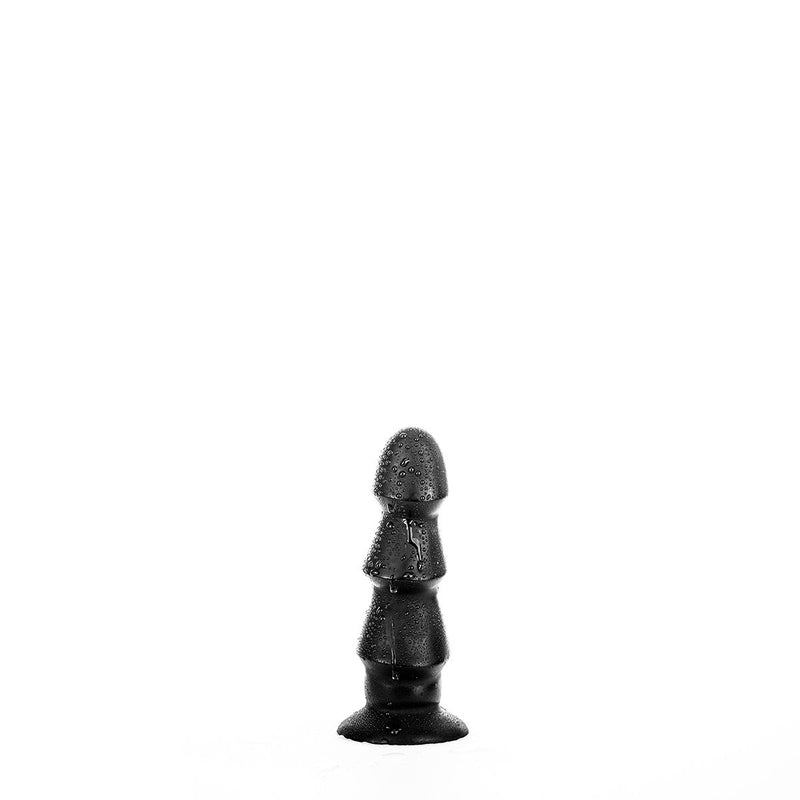 All Black - Dildo anale con 3 spesse nervature - 17 x 5 cm - Nero-Erotiekvoordeel.nl