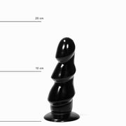 All Black - Dildo anale con 3 spesse nervature - 17 x 5 cm - Nero-Erotiekvoordeel.nl