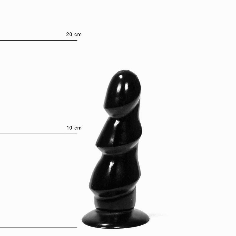 All Black - Dildo anale con 3 spesse nervature - 17 x 5 cm - Nero-Erotiekvoordeel.nl