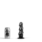All Black - Dildo anale con 3 spesse nervature - 17 x 5 cm - Nero-Erotiekvoordeel.nl