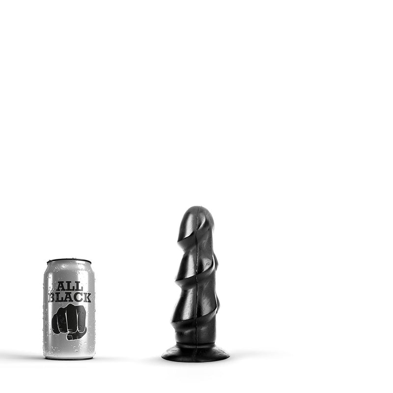 All Black - Dildo anale con 3 spesse nervature - 17 x 5 cm - Nero-Erotiekvoordeel.nl