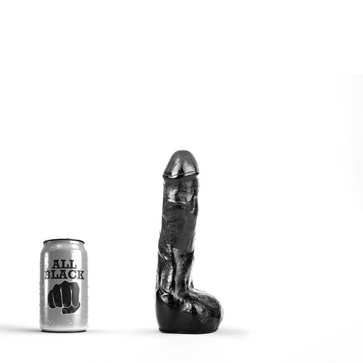 All Black - Dildo mit Hodensack - 22 x 5 cm - Schwarz-Erotiekvoordeel.nl