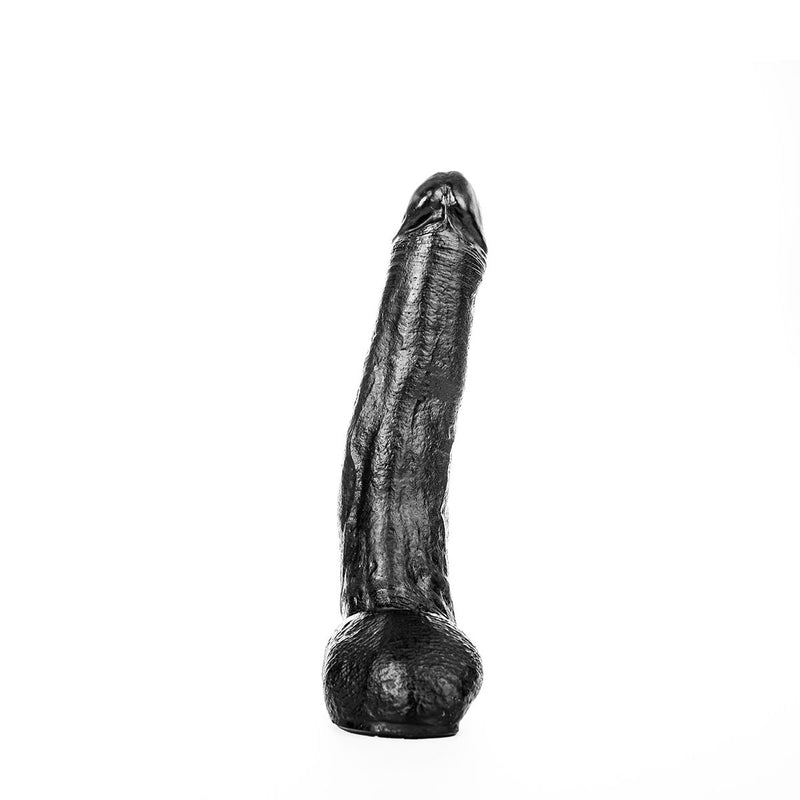 All Black - Dildo - Realistische Eikel en Balzak - 29 x 5 cm-Erotiekvoordeel.nl