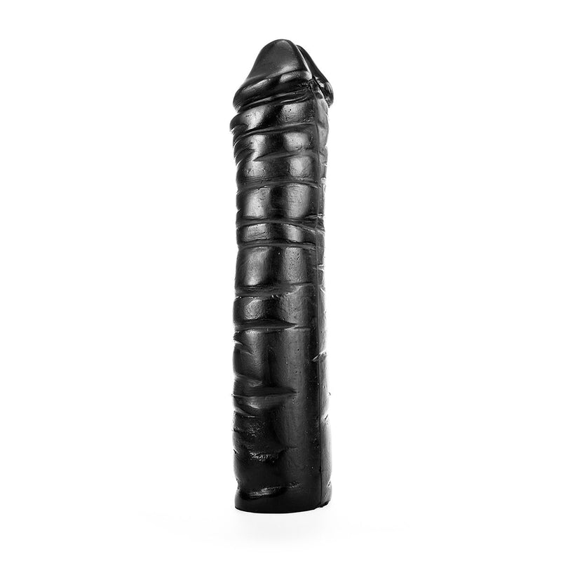 All Black - Consolador estriado - 38 x 8,5 cm - Negro-Erotiekvoordeel.nl