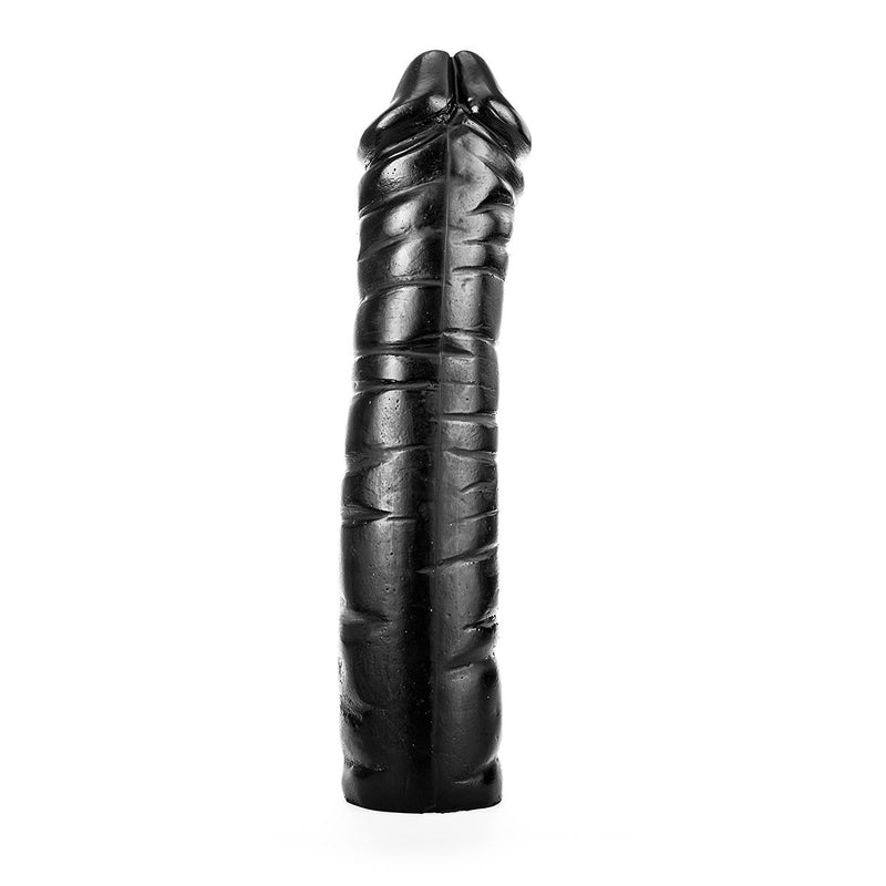 All Black - Consolador estriado - 38 x 8,5 cm - Negro-Erotiekvoordeel.nl