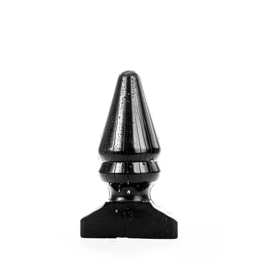 All Black - Buttplug grande con nervature extra - 28,5 cm - Nero-Erotiekvoordeel.nl