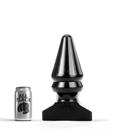 All Black - Buttplug grande con nervature extra - 28,5 cm - Nero-Erotiekvoordeel.nl