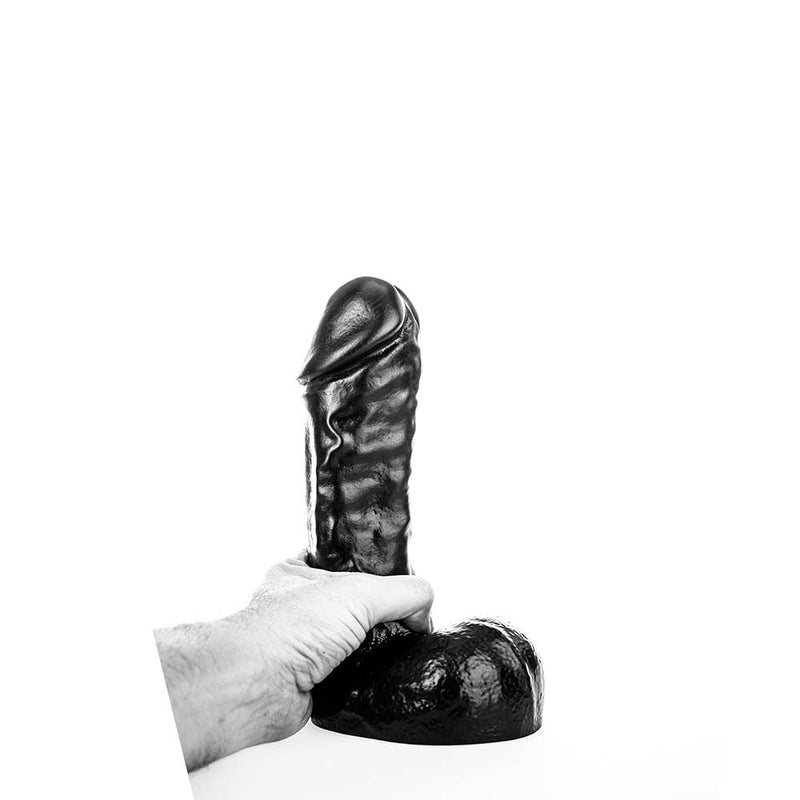 All Black - Dildo grande con venature - 24,5 x 6 cm - Nero-Erotiekvoordeel.nl