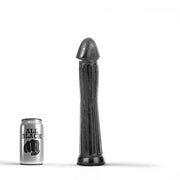 All Black - XXL Dildo Met Ribbels - 30 x 5 cm - Zwart-Erotiekvoordeel.nl