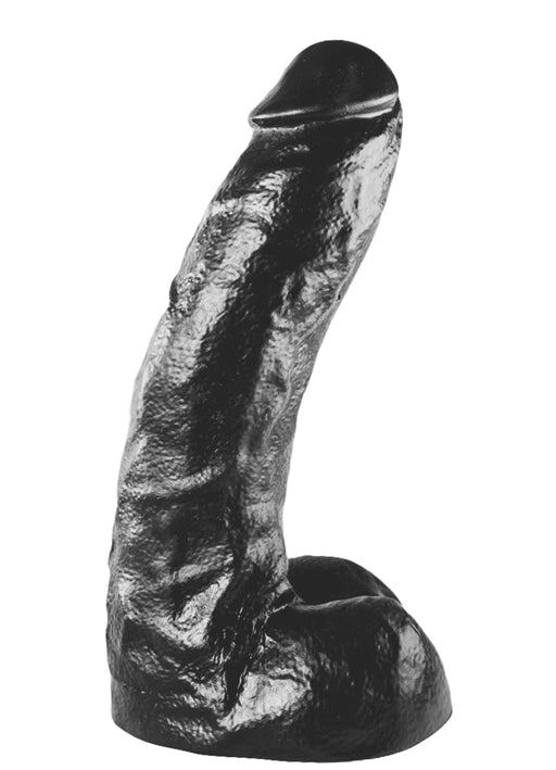 All Black - Realistic Dildo with Scrotum - 25.5 x 6.7 cm - Zwart-Erotiekvoordeel.nl