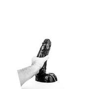 All Black - Realistic Dildo with Scrotum - 25.5 x 6.7 cm - Black-Erotiekvoordeel.nl