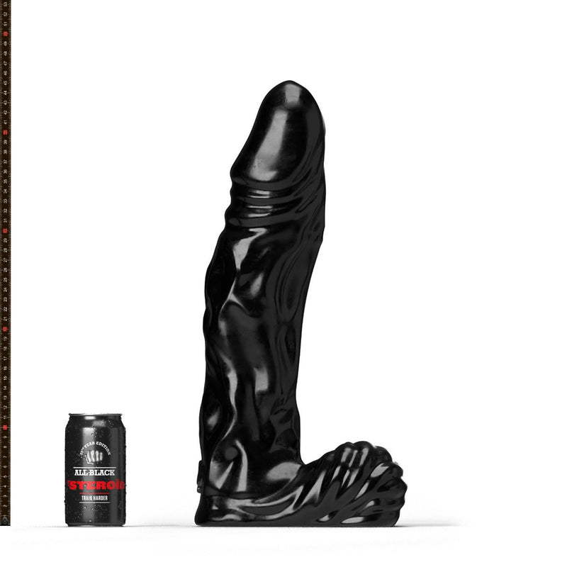 All Black Steroïd - The Referee Dildo - 45 x 9,5 cm - Zwart-Erotiekvoordeel.nl