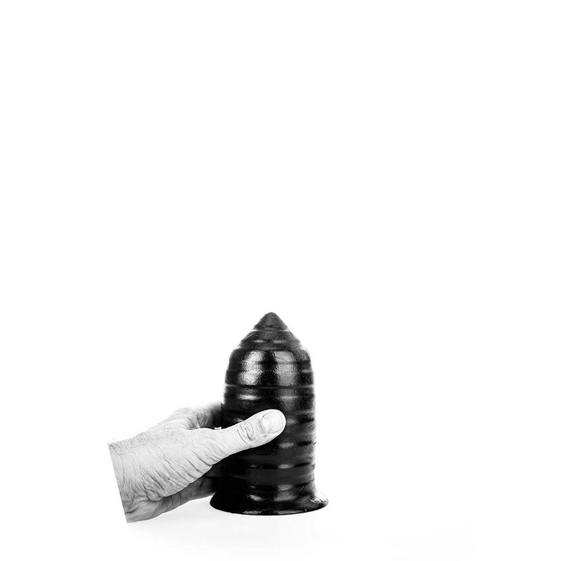 All Black - Torpedo Dildo with Ridges - 16 cm - Zwart-Erotiekvoordeel.nl