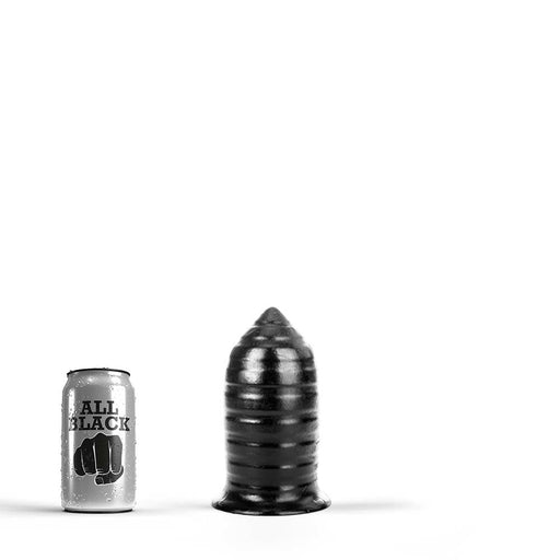 All Black - Torpedo Dildo with Ridges - 16 cm - Zwart-Erotiekvoordeel.nl
