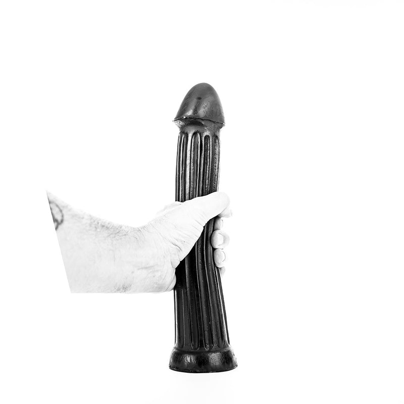 All Black - Dildo XXL con nervature - 30 x 5 cm - Nero-Erotiekvoordeel.nl