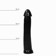All Black - Dildo XXL con nervature - 30 x 5 cm - Nero-Erotiekvoordeel.nl