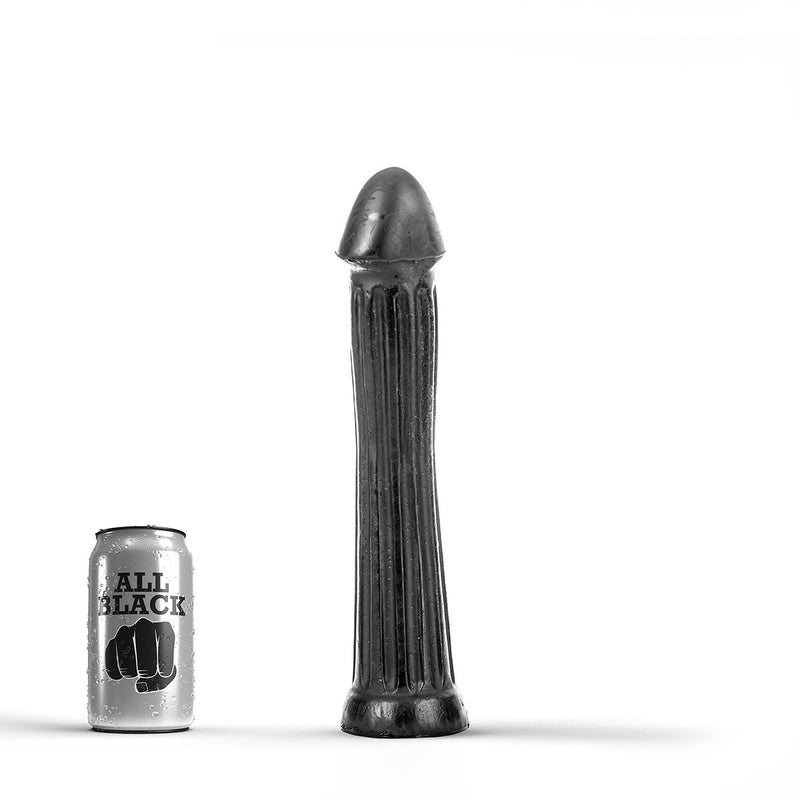 All Black - Dildo XXL con coste - 30 x 5 cm - Nero-Erotiekvoordeel.nl