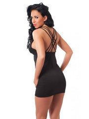 Amorable - Zwart Mini Jurkje - Gekruiste bandjes op rug-Erotiekvoordeel.nl