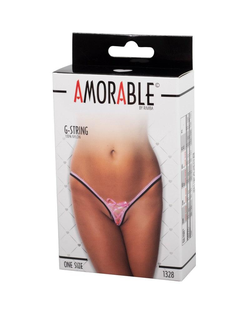 Amorable - Perizoma erotico con dettaglio allacciatura - Rosa - Taglia unica - Erotiekvoordeel.nl