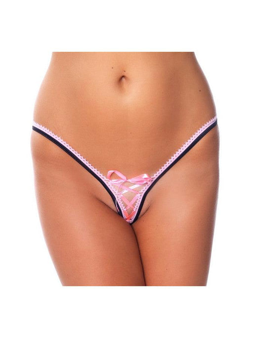 Amorable - Perizoma erotico con dettaglio allacciatura - Rosa - Taglia unica - Erotiekvoordeel.nl