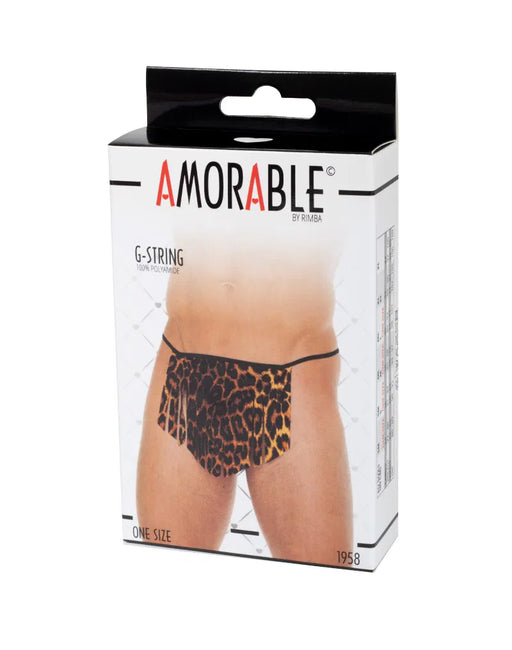 Amorable - Tanga erótica Jungle para hombre - Estampado de leopardo - Erotiekvoordeel.nl