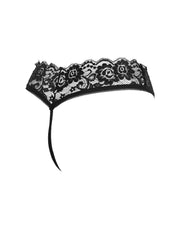 Amorable - Tanga con volantes de encaje - Abierta en la entrepierna - Talla única - Negro-Erotiekvoordeel.nl