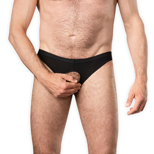 Amorable - Braguitas de hombre con abertura en la entrepierna - Talla única - Negro - Erotiekvoordeel.nl