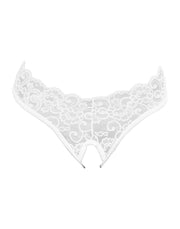 Amorable - Slip in pizzo con apertura frontale - Bianco - Taglia unica - Erotiekvoordeel.nl
