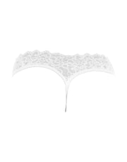 Amorable - Slip in pizzo con apertura frontale - Bianco - Taglia unica - Erotiekvoordeel.nl