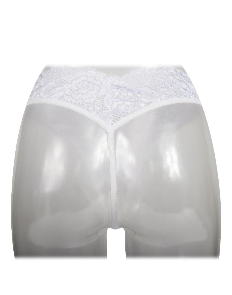 Amorable - Slip in pizzo con apertura frontale - Bianco - Taglia unica - Erotiekvoordeel.nl