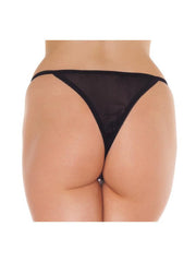 Amorable - String papillon en dentelle de luxe à entrejambe ouvert - Noir - Taille unique - Erotiekvoordeel.nl