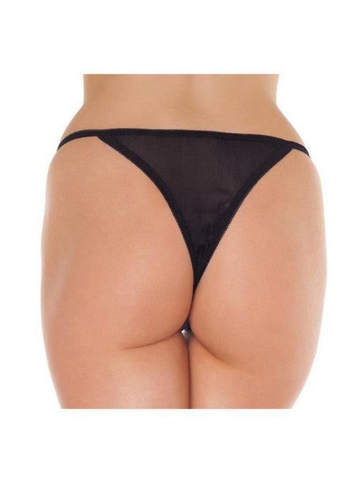Amorable - Lussuoso tanga a farfalla in pizzo con apertura frontale - Nero - Taglia unica - Erotiekvoordeel.nl