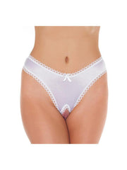 Amorable - Slip sexy con apertura frontale - Bianco - Taglia unica - Erotiekvoordeel.nl