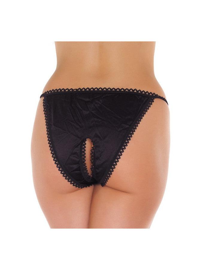 Amorable - Tanga-Slip mit offenem Schritt - Schwarz - Einheitsgröße - Erotiekvoordeel.nl