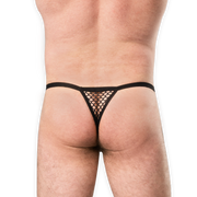 Amorable - String en résille pour homme - Taille unique - Noir-Erotiekvoordeel.nl