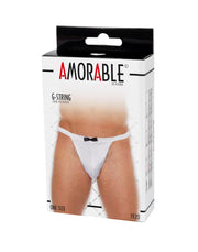 Amorable - String blanc pour homme avec nœud papillon noir - Look majordome - Taille unique - Erotiekvoordeel.nl