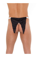 Amorable - String blanc pour homme avec nœud papillon noir - Look majordome - Taille unique - Erotiekvoordeel.nl