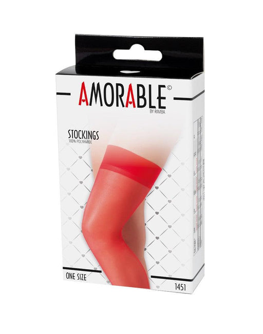 Amorable by Rimba - Erotische Kousen - Rood - One Size-Erotiekvoordeel.nl