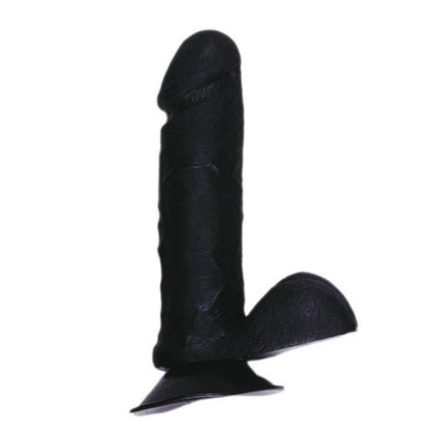 BP Toys - Gode - Gode avec scrotum - Noir - 15 cm - Erotiekvoordeel.nl