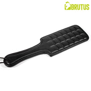 BRUTUS - Paddle en cuir avec face de frappe rembourrée - Noir - Erotiekvoordeel.nl