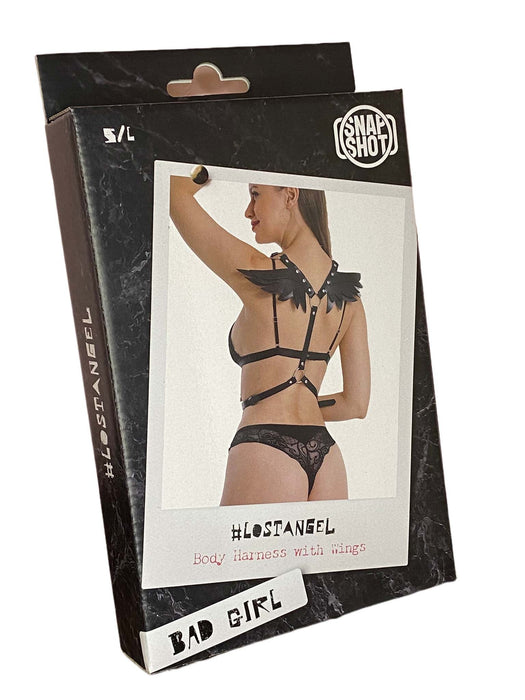 Bad Girl - #lostangel - Body Harnasje met Vleugels - One Size - Zwart-Erotiekvoordeel.nl
